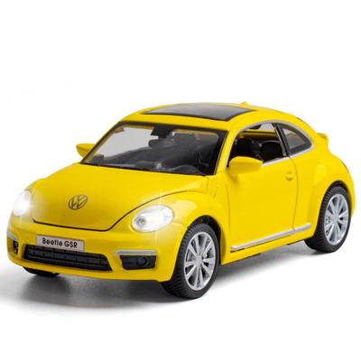 1:32 Scale Beetle GSR Car Model, Pull Back Acousto-Optic Alloy Diecast Street Metal Business Cars Model Children Toy Alloy Car Model