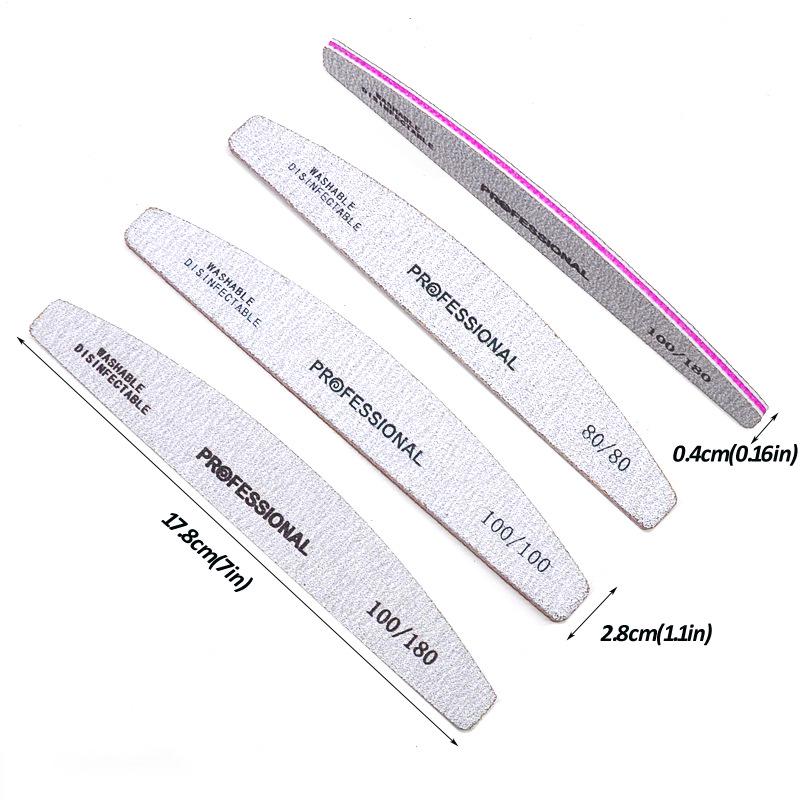 High-Quality Professional Half-Moon Nail File, Purple Core, Wear-Resistant with Teeth