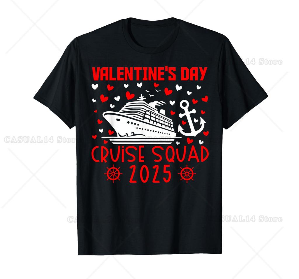 Valentine'S Day Cruise 2025 Family Matching Husband Wife T-Shirt Cruise Together Husband Wife Couple All Seasons Cotoon