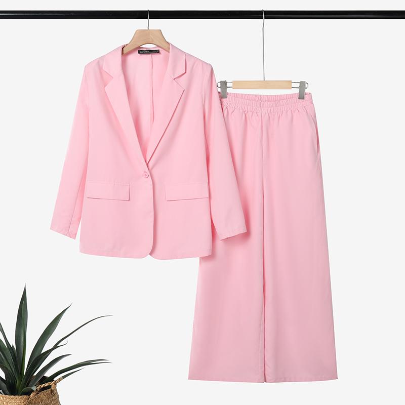 ZANZEA Women Cardigan Blazer and Pants Casual Two Piece Suit Sets
