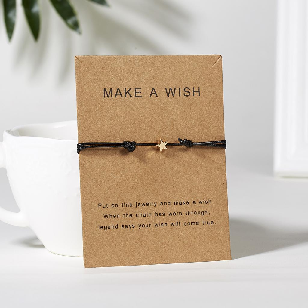 Exquisite Adjustable Wax Rope Bracelet for Wish Card Star Charm Bracelets Decor