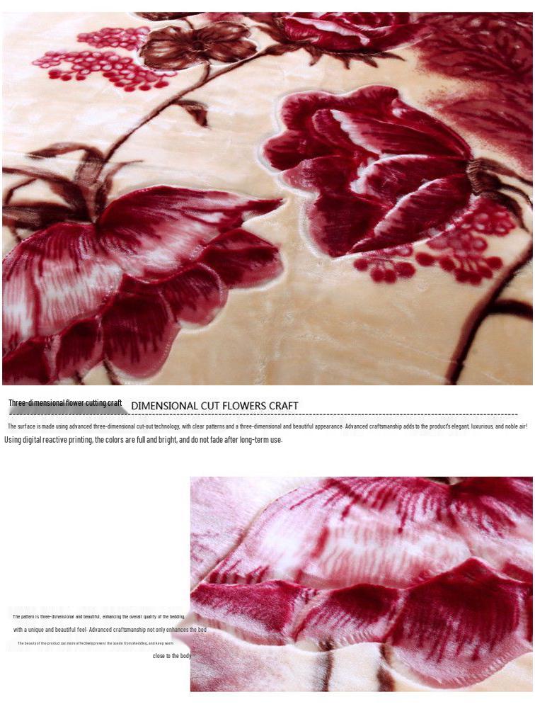 G5Z Double Layer Thickened Raschel Blanket - Cozy Autumn/Winter Quilt for Couples or Wedding Cover