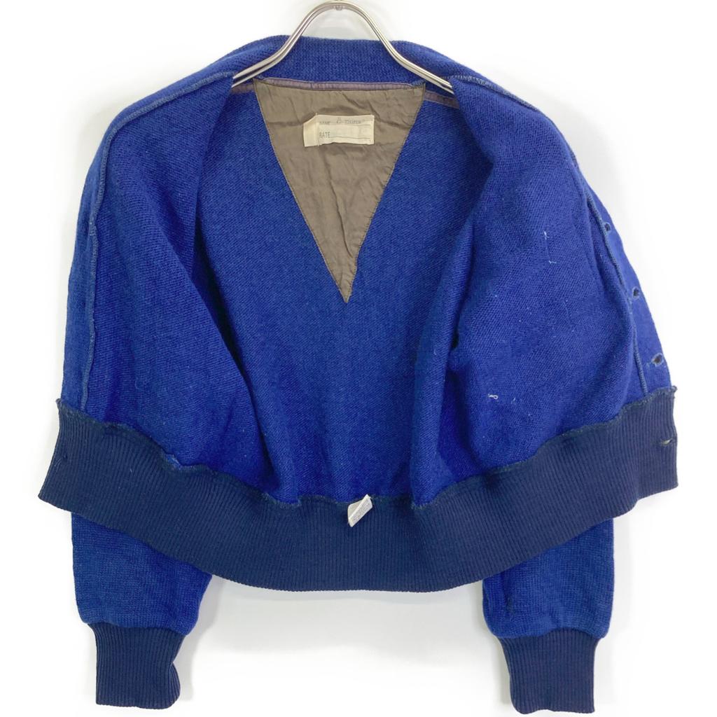 77circa Blue USED Remade Patch Knit Cardigan Tops blueUsed