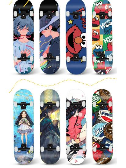 Beginner Entry-Level Double Rocker Skateboard for Street Cruising - Professional Short Board for Boys, Girls, and Adults