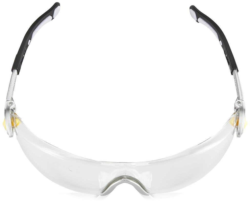 Delta Plus Vulcano2 Plus Klare Schutzbrille mit Hartbügel, verstellbar, Polycarbonat, Einzel- und UV-Beständigkeit, kratzfeste Beschichtung, Länge,