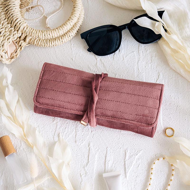 Schmuckbeutel Samt Schmuckaufbewahrungsbeutel Halskette Ohrringe Ring Schmuckaufbewahrungs-Rolltasche Schmuckausstellung