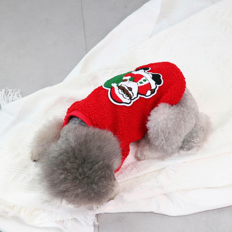 Dog Clothes Autumn and Winter Pet Clothes New Teddy Small Dog Pet Clothing Winter 21 Christmas Tree Flannel
