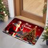 VIKAMA Christmas Snowman Snowflake Entrance Doormat, Soft Non‑Slip Washable Floor Mat, Hallway Xmas Holiday Home Decor