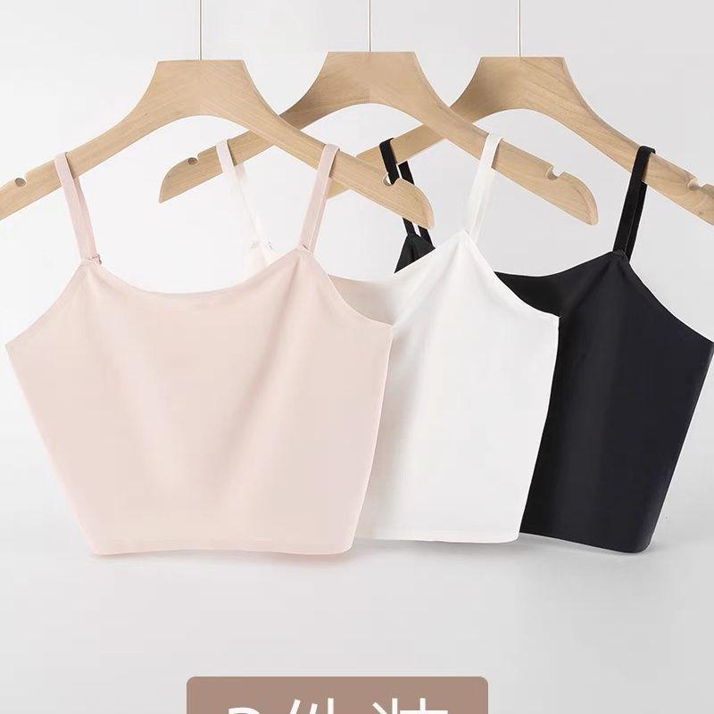 Ice Silk Strapless Backless Camisole - Korean Style Student Top