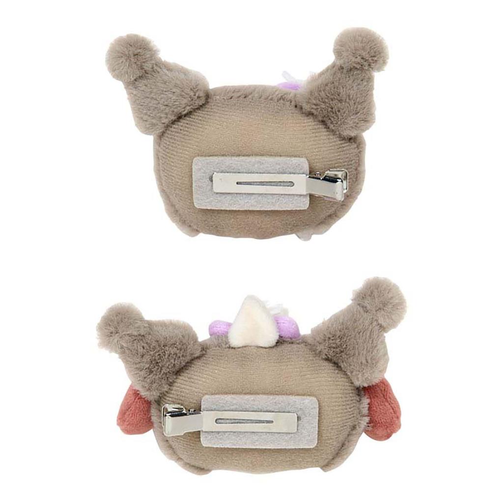 Sanrio Mikko Illustrations Hair Clip and Ages 3 and 220051 Set, Kuromi, Right-Facing Left-Facing, Up,