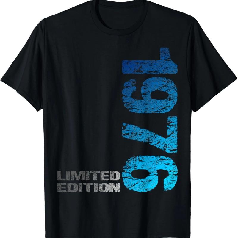 49th Birthday Gifts for Men Women 49 Years Old Vintage 1976 T-Shirt Graphic Custom Printed Short Sleeve Shirts Men Clothing