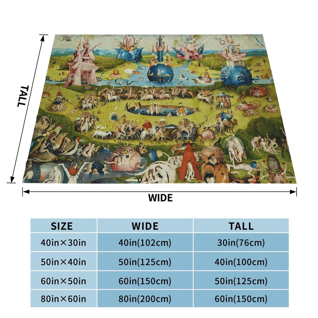 Hieronymus Bosch Jardin des Délices Affiche Couverture Couverture Polaire pour Maison Chambre Extérieur Jetés Couvre-lit Couette