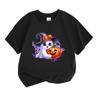 Kids Boys Girls 100% Cotton Crew Neck Short Sleeve T-Shirt, Cute Cartoon Ghost Witch Hat Pumpkin Print Halloween Casual Soft Tee for Children