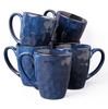 Uminami Blue Mug Set for 6 People Modern Dishwasher Safe Set