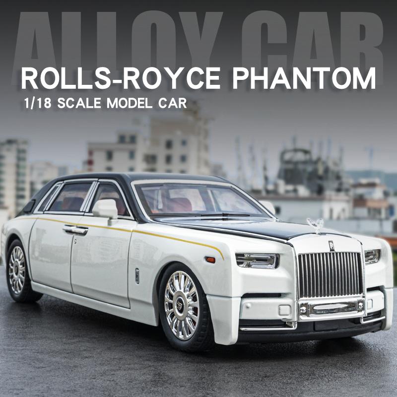 1:18 Rolls Royce Phantom Luxusauto Legierung Druckguss Metallmodell Ton & Licht Rückziehspielzeug Trendiges Ornament Geburtstagsgeschenk Für Jungen