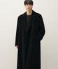 Draw Fit Handmade Cashmere Double Robe Coat [Black]