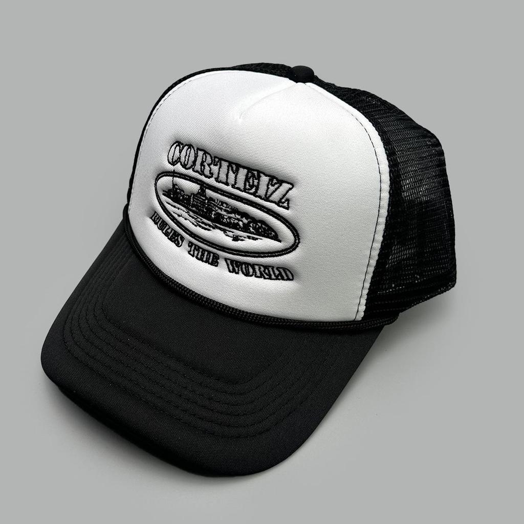 Neue Pentagramm-Stickerei Baseballkappe - Unisex Sonnenschutz Trucker-Hut mit Netzrückseite