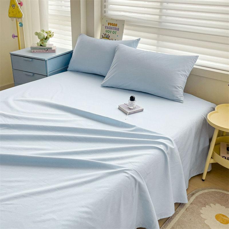 New Thick Minimalist Striped Brushed Bed Sheet for Single Double Student Dormitory