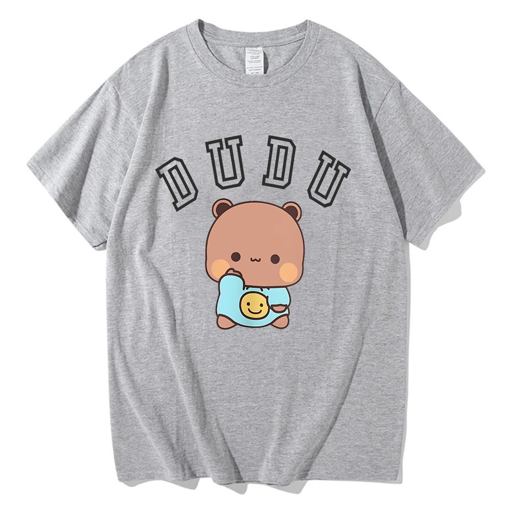 Panda Bear Cartoon Printing T-shirts Short Sleeve Women Men Cotton Tee-shirt Bubu Dudu Cute Graphic Tshirts Casual Summer Tees
