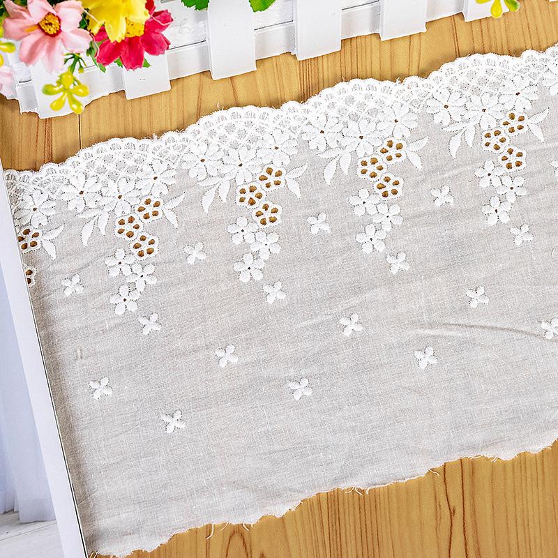 

2 метра/партия 16,5 см/6,49 бежевый/грязно-белый изысканный вышитый хлопковый материал с кружевной отделкой для шитья в стиле пэчворк покинуть белый
