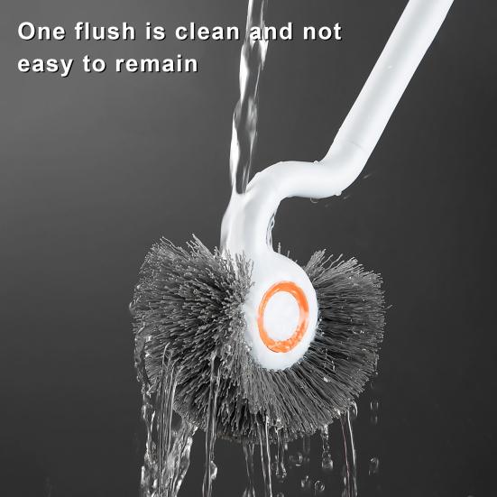 Bowl Brush with Holder S-Shaped Bristles Design 360-degree Deep Cleaning Long Handle