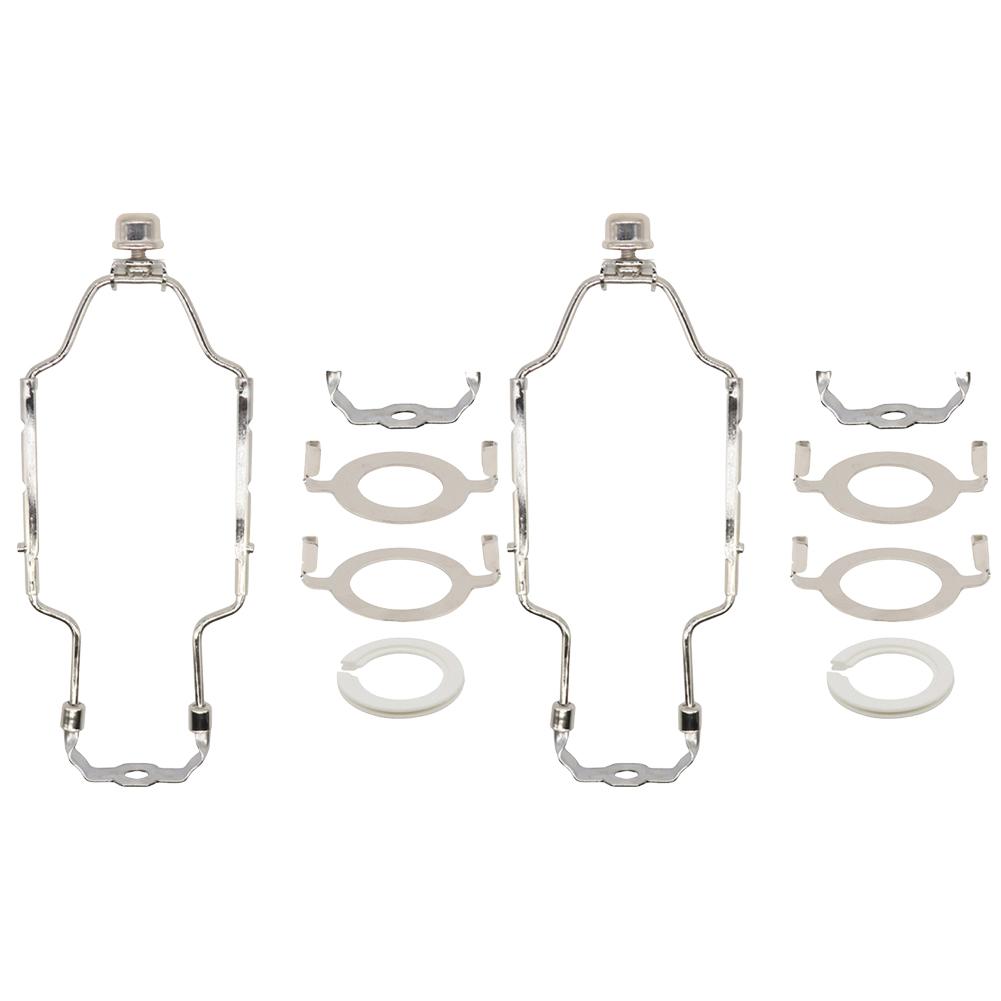 Adjustable Lamp Shade Harp Brackets 2 Sets 7 to 10 Inch Metal Holder Kits Compatible with E26 E27 and Plastic Converter