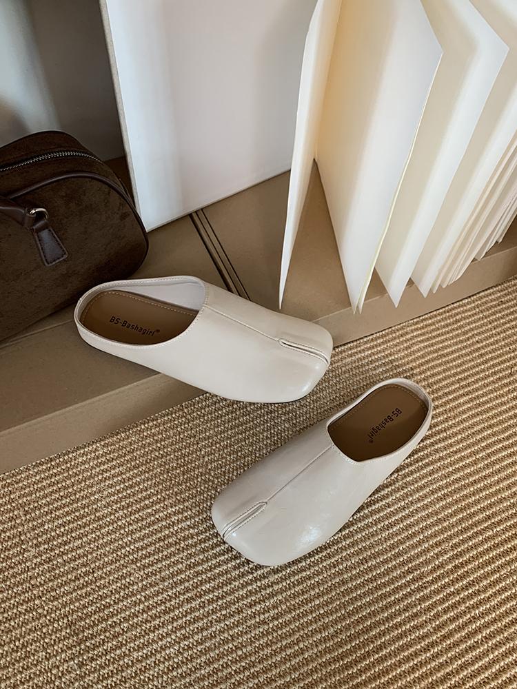 Bailamos Women Split Toe Slippers Tabi Ninja Slip Flats Round Toe Shallow Lazy Slip On Boat Slingback Mules Shoes Soft Loafer