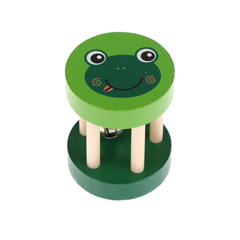 Kids Cartoon Wooden Castanets Five-stud Rattle Bells Baby Clapper Handle Musical Instruments Toys Educational Toys For Children