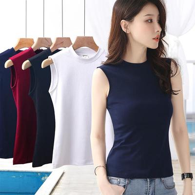 Women's Sleeveless High Neck Cotton Camisole - Slim Fit Summer 2022 Trend