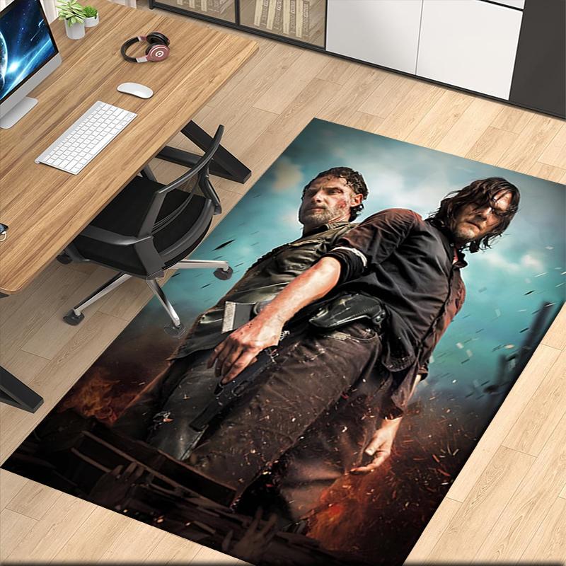 Daryl and Rick Printed Carpetrugfor Office Chair Living Room Bedroom Kitchen Room Decor Gifts