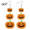 Fashionable Lightweight Earrings for Women 1 Pair Halloween Women, Acrylic Gothic Dangle Earrings, Theme Jewelry Friends Spooky Bat Pumpkin