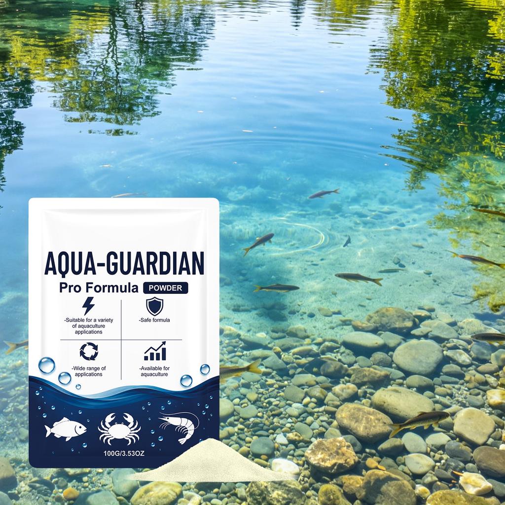 Aqua Guardian Pro Formula Polvere Chiarificante per Acqua 100g Adatto per Applicazioni di Acquacoltura Formula Sicura Efficace nel Mantenere la Qualità dell'Acqua