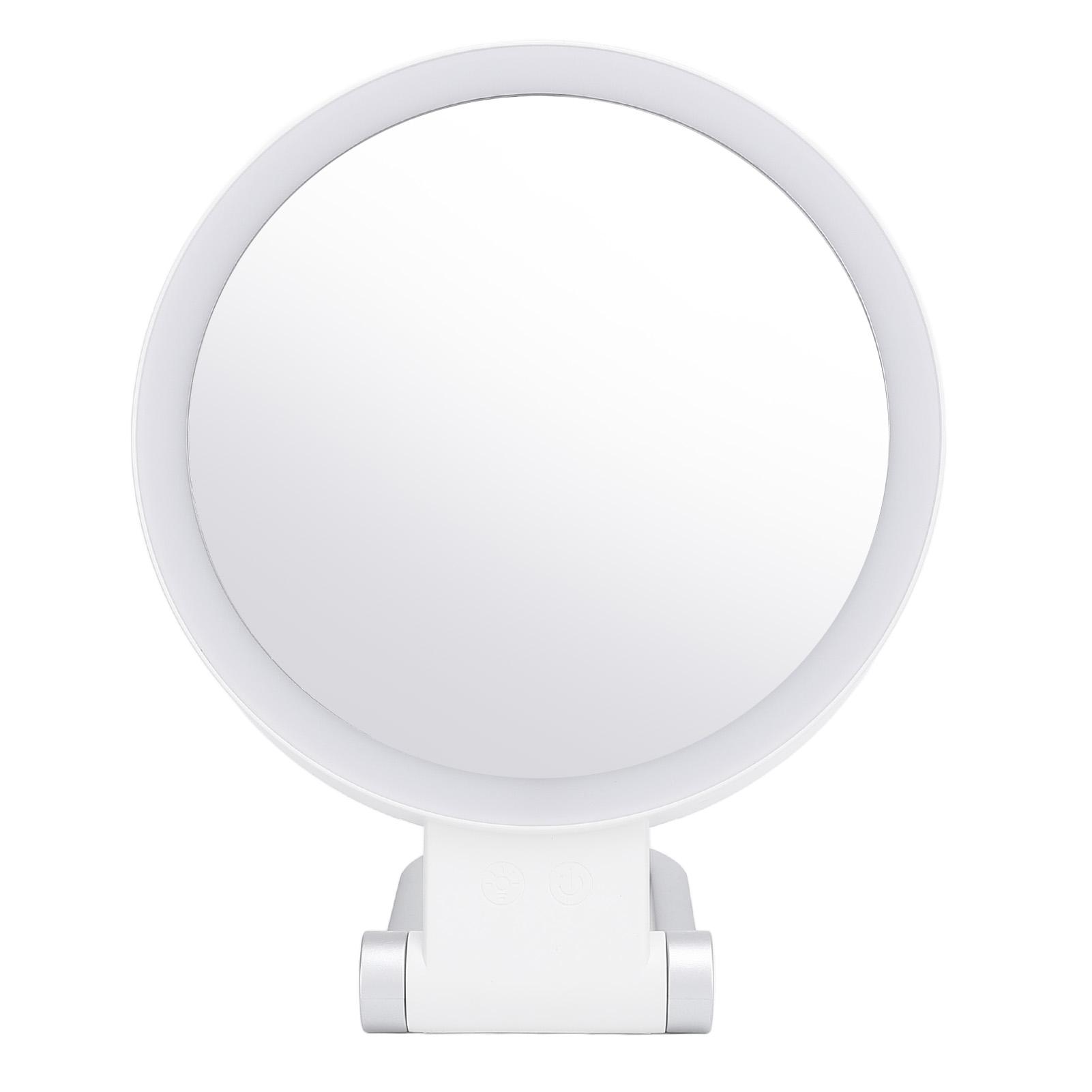 

Дорожное косметическое зеркало с подсветкой, белая подставка, регулируемый угол наклона, увеличительное зеркало, двухстороннее