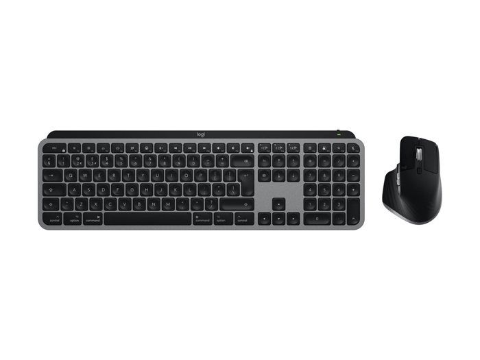 Ensemble clavier sans fil Azerty + souris sans fil rechargeable Logitech MX Keys S Combo pour Mac Gris sidéral