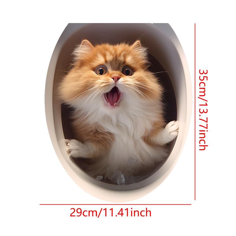 T750#Creative Animal Wall Sticker Bathroom Toilet Decor Living Room Cabinet Home Decoration Decals Beautify Self Adhesive Mural