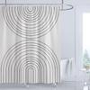 Bathroom Abstract lines Bohemian Shower Curtain Medieval Minimalist Art Polyester Fabric Shower Curtain 180x180CM with 12 Hooks