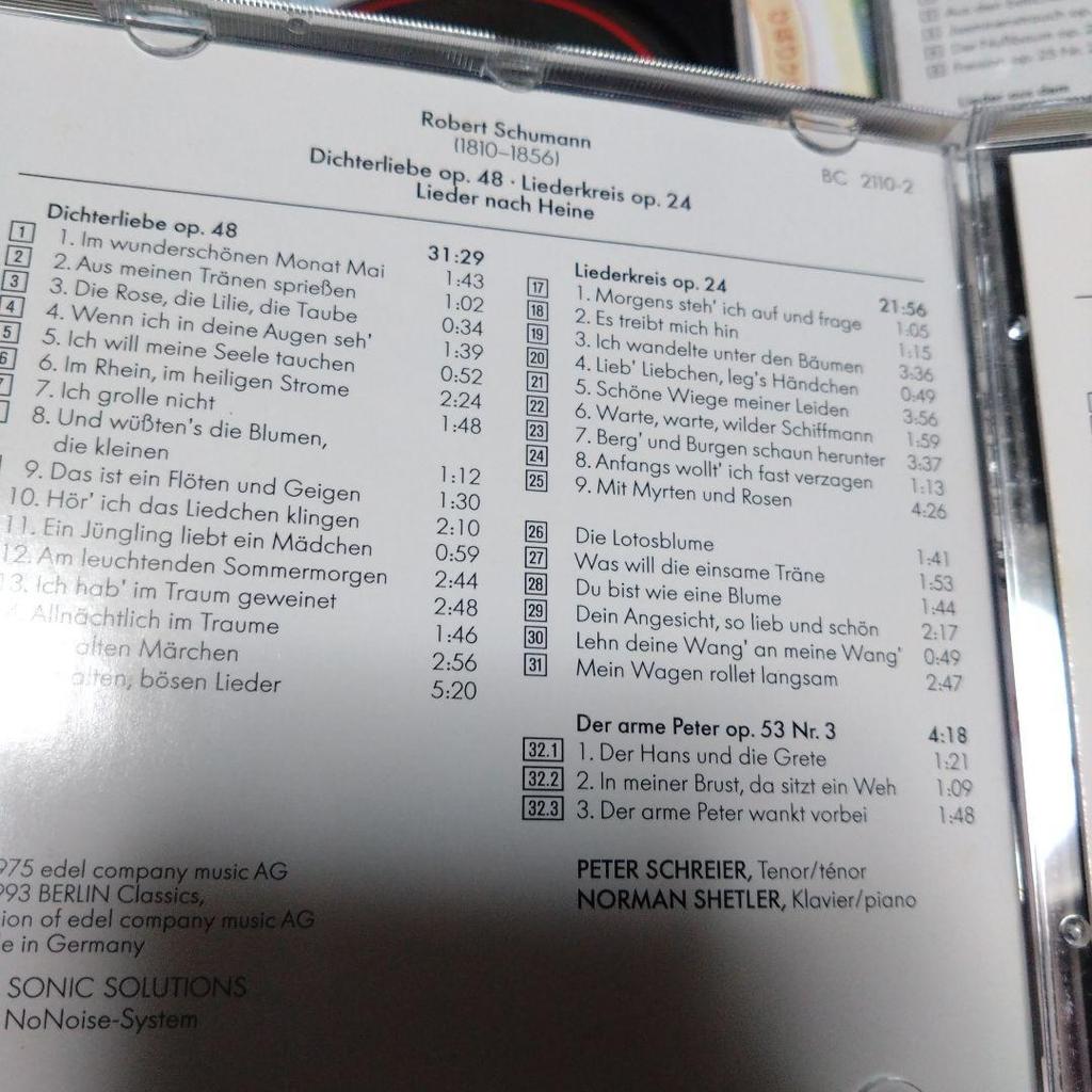[USED] 4-disc set Peter Schreier Schumann: Song collection