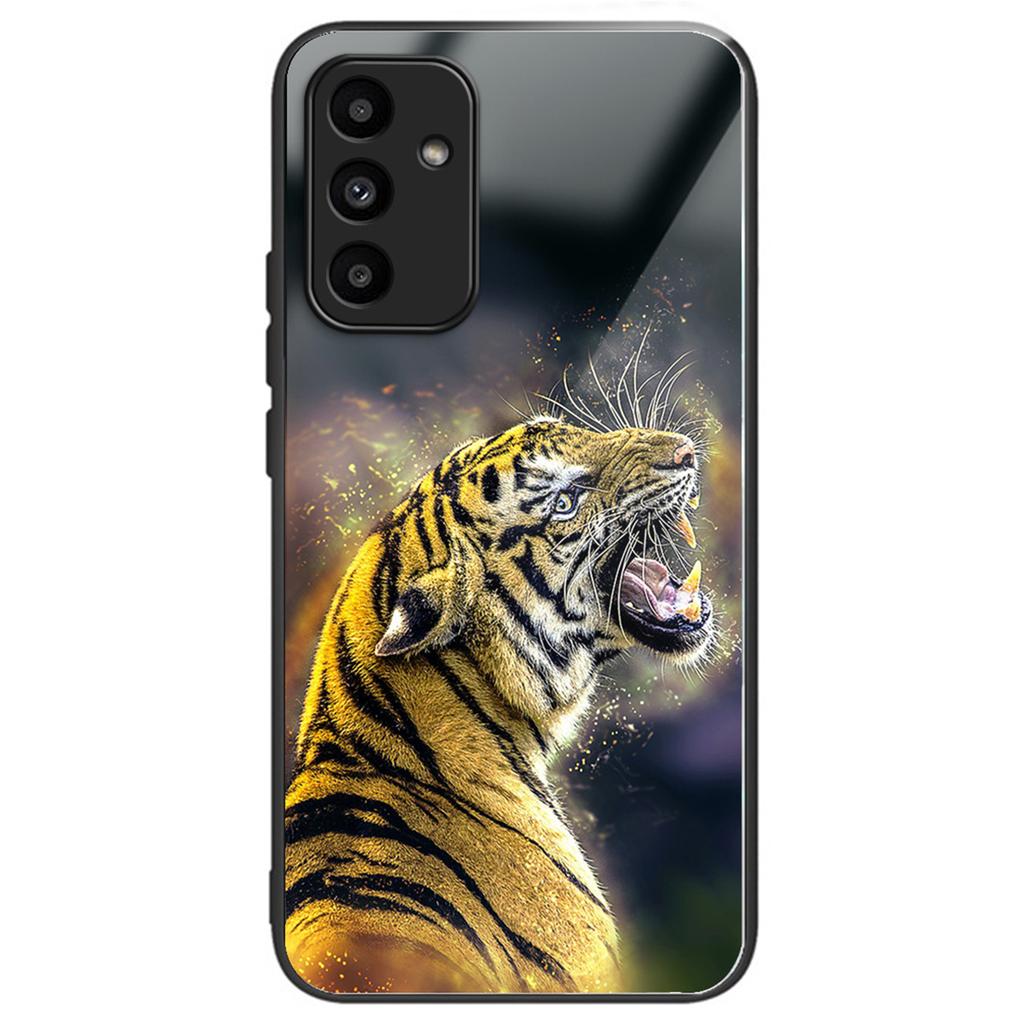 For Samsung Galaxy A15 4G/A15 5G Case TPU+Tempered Glass Pattern Printing Back Shell
