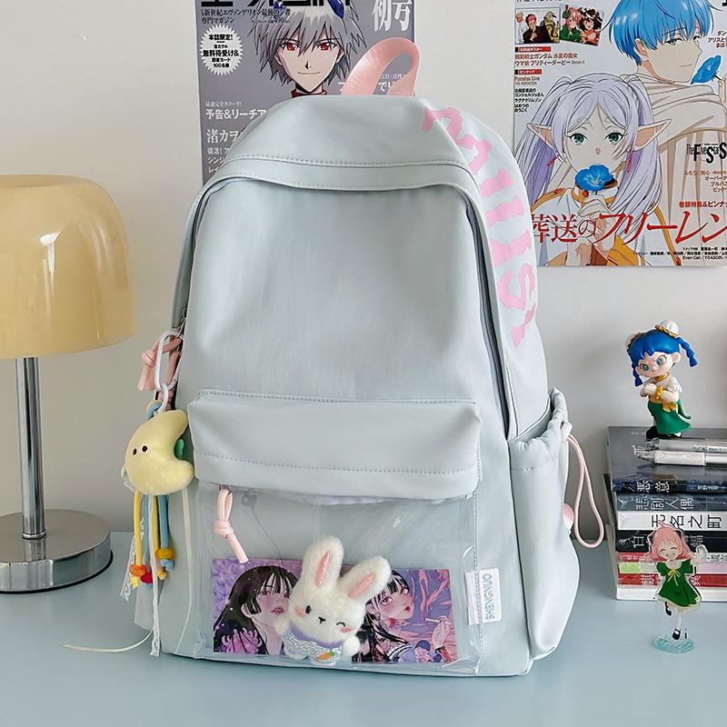 School Bag New College Style Fresh and Sweet Dopamine Candy Color Transparent Bar Junior High School Backpack