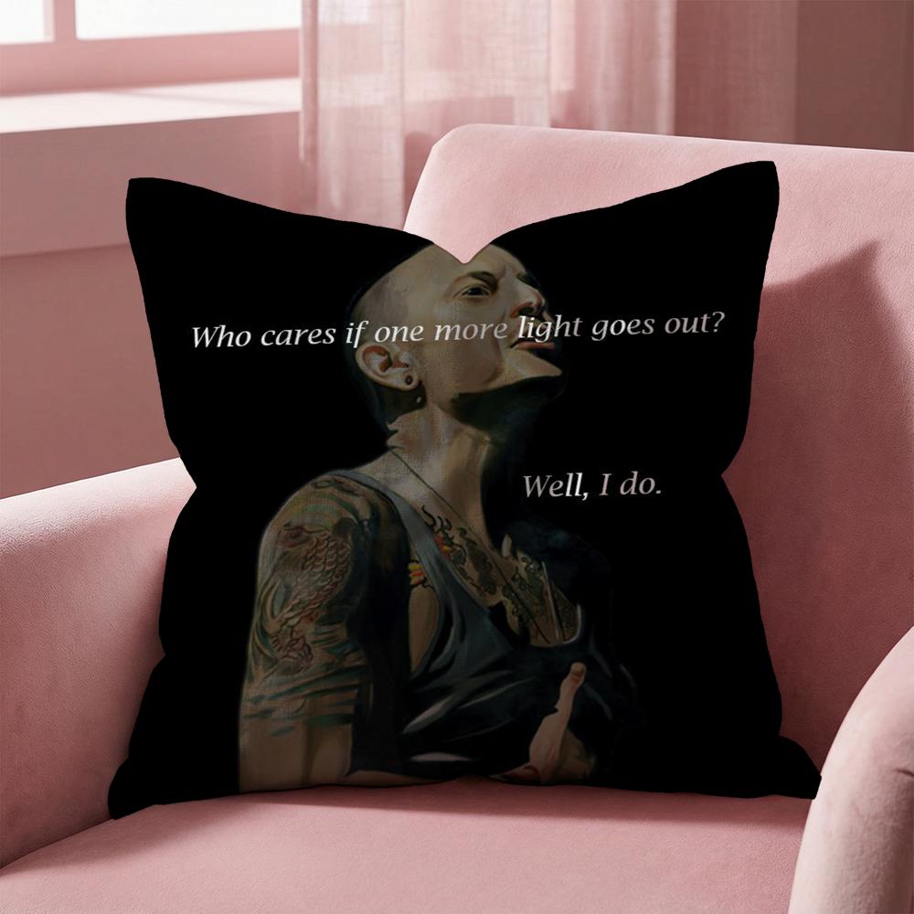 C-Chester B-Bennington Cushion Cover Multi-Scene Pillow Cover for Home & Car - Reversible, Soft & Durable for Daily Use