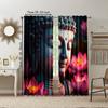 2 Pcs   Versatile Polyester Transparent Curtains for Home Decoration Lotus Flower (2) for Use In Bedrooms and Living Rooms