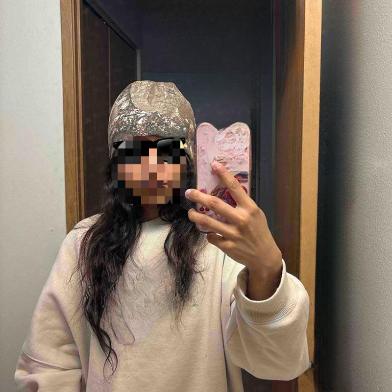 Y2K Europeisk og amerikansk anime-trykt strikket høst- og vintervarm lue