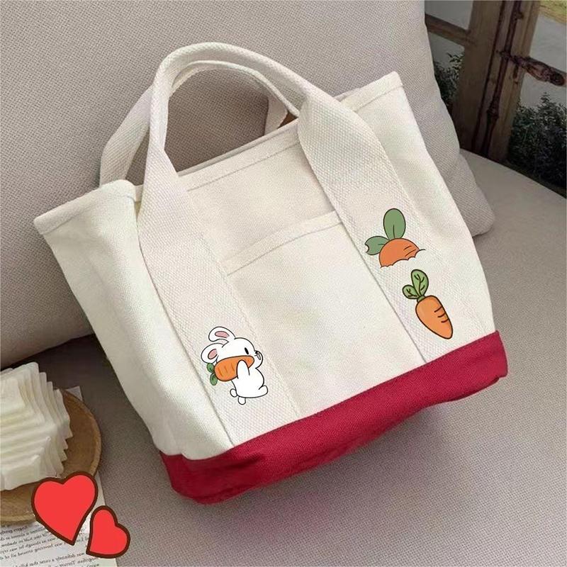 1Pieces Fashionable New Canvas Bag Summer Little Rabbit Carrot Handbag Cute Handbag Outdoor Mountaineering Bag Christmas Gifts
