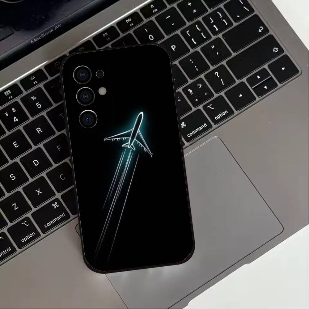 Travel creative A-Airplane Phone Case For Samsung S25,S24,S21,S22,S23,S30,Ultra,S20,Plus,Fe,Soft Silicone Black Cover