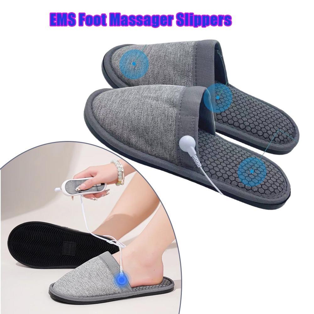 Tuhopeta Rechargeable Foot Massager Slippers EMS TENS Electrical Pulse Therapy Pain Relief Slip Home Use Removable Pad Feet Care