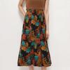 Women's Casual Printed Skirt, Floral Skirt, Trendy Temperament, A-line Skirt, Elastic Mid-length Skirt