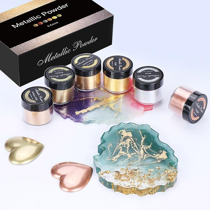 Metallic Pigment Powder 4 Colors Fine Resin Pigment Powder Each Bottle 20g Resin Color Pigment for Epoxy Resin Coloring