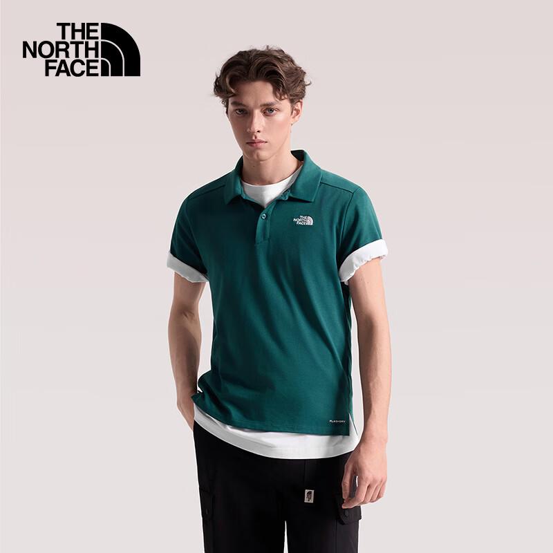 The North Face Unisex Quick-Dry Outdoor Polo Shirt XL темно-зеленого