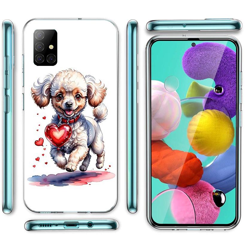 Lovely Puppy Heart Dogs Phone Case For Samsung Galaxy A52 A32 A22 A12 A02S A50S A30S A51 A31 AA71 Note 20 Ultra 10 S10 Plus Gala