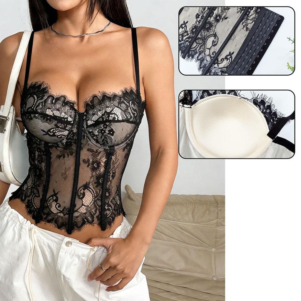 Cross-Border Bestseller: Sexy Lace Strapless Bustier with Cut-Out Design